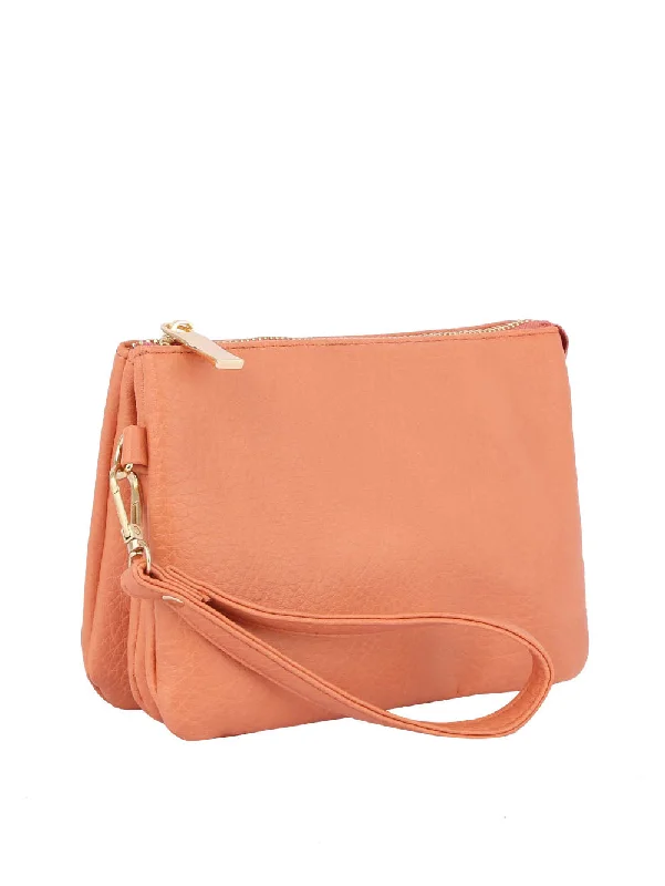 Flash Sale On Premium Bags Tripe comparament convertible clutch crossbody wristlet