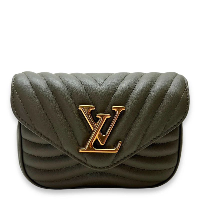 Shop The Hottest Deals New Wave Multi-Pochette Green Crossbody Bag in Calfskin, Gold hardware