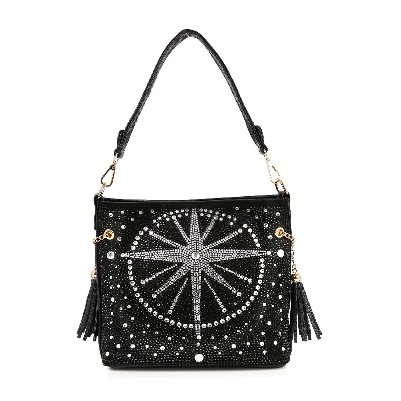 Contemporary Casual Deals Unique Star Patterned Hobo Crossbody
