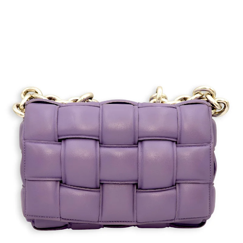 Sale Event, Prices Rock Padded Cassette Purple Crossbody Bag in Nappa Leather, Silver hardware