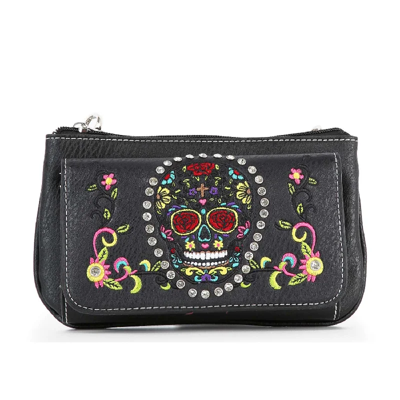 On-Trend Fashion Offers Colorful Sugar Skull Petite Crossbody Sling