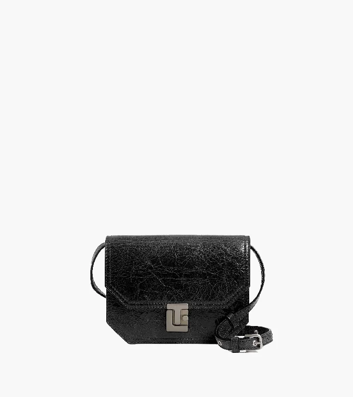 New Year Party Bag For Celebrations Rose small shoulder bag in crumpled leather