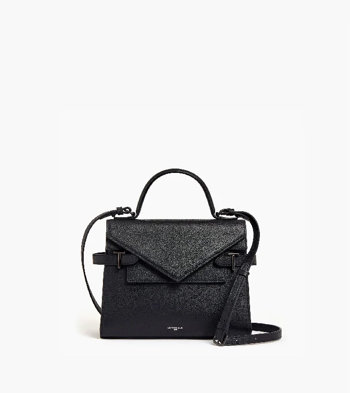 Urban Bags For City Life And Streetwear Fashion Emilie medium handbag with double flap in grained leather