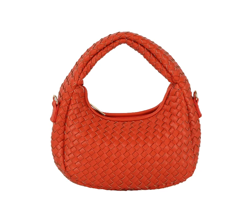 Relaxed Style Petite woven hobo crossbody bag