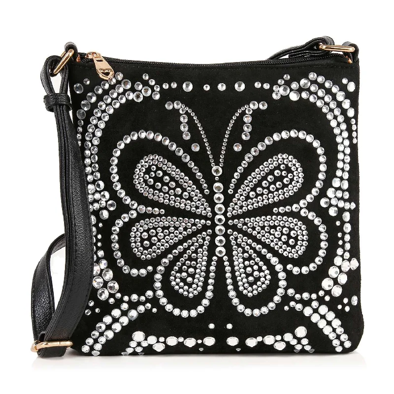 Trendy Fashion Sale Modern Rhinestone Butterfly Patterned Crossbody Sling