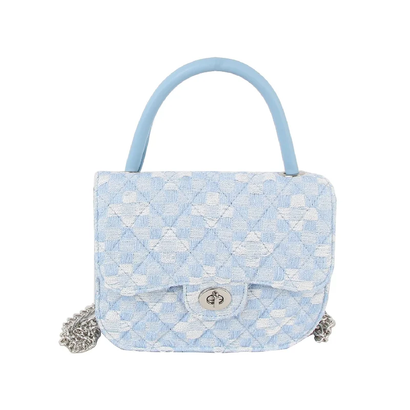 Ride The Style Wave Medium mosaic checker pattern crossbody cotton bag