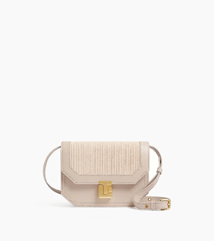 Discounted Designer Bags For Clearance Sale Rose small shoulder bag in ribbed and smooth leather