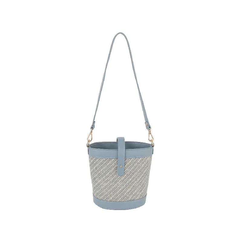 Chic And Trendy Classic diagonal pattern crossbody bucket bag