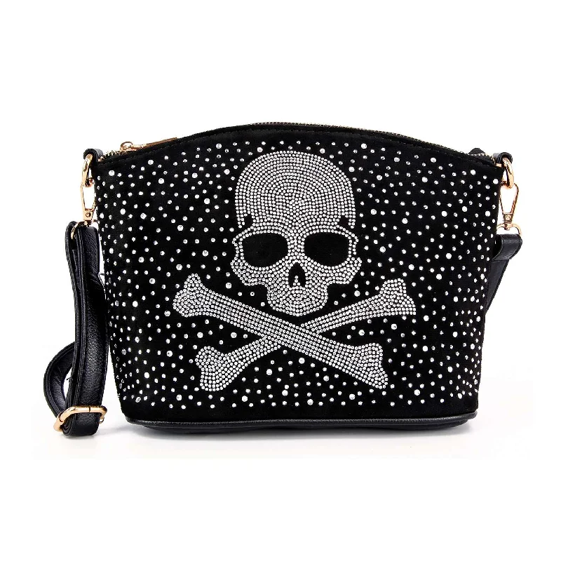 Stylish Bags With Discounts Super Sparkly Skull Crossbody Sling