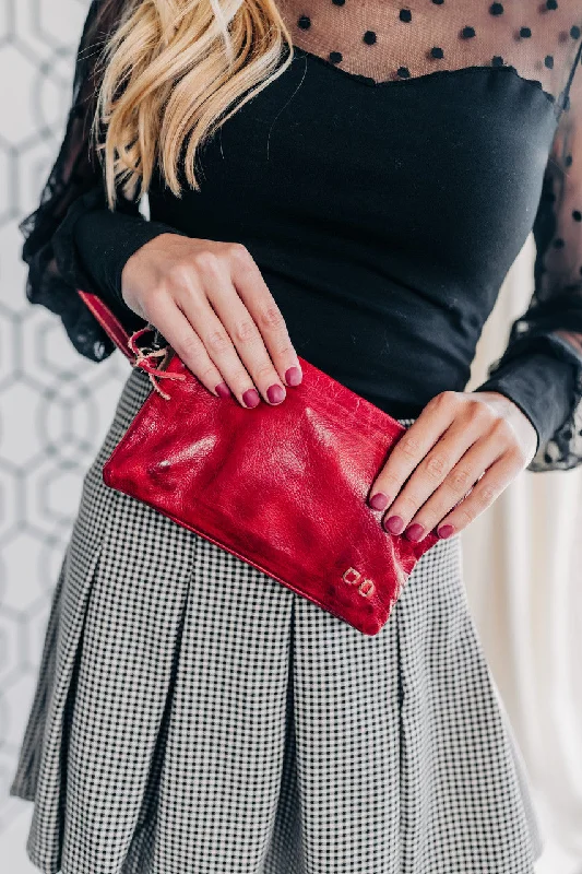 Everyday Bags For Work, School, Or Errands Cadence Red Rustic Convertible Clutch