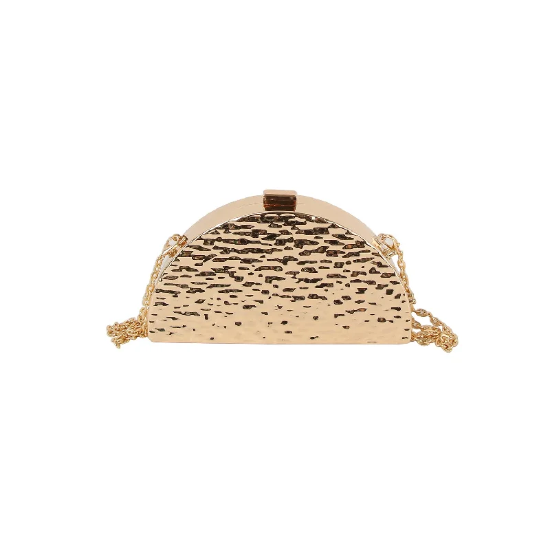 Absurdly Cheap Sale Gilded Hammered Half-Moon Crossbody