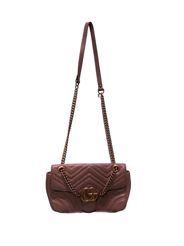 Valentine's Day GUCCI/Bag/Leather/PNK/Small GG Marmont