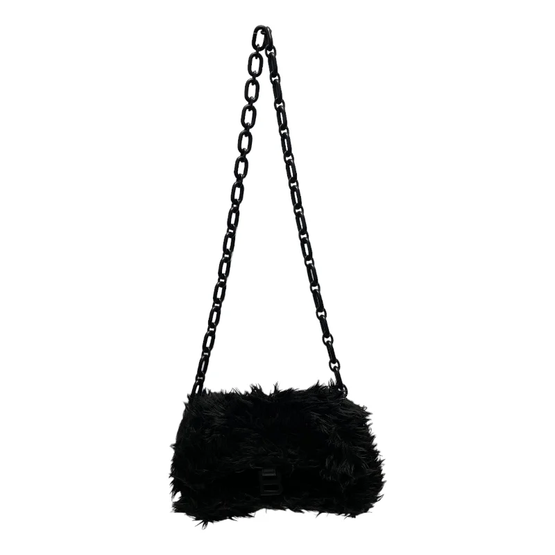 Urban Elegance Deals BALENCIAGA/Cross Body Bag/Fake Fur/BLK/downtown faux fur