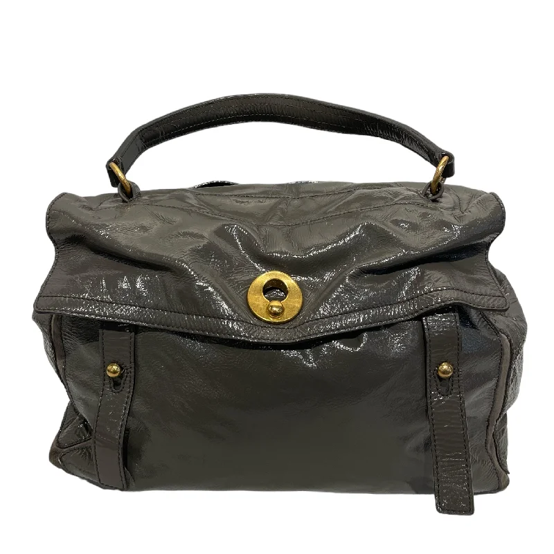 Sleek Style Discounts SAINT LAURENT/Hand Bag/L/Leather/GRY/Patent Leather