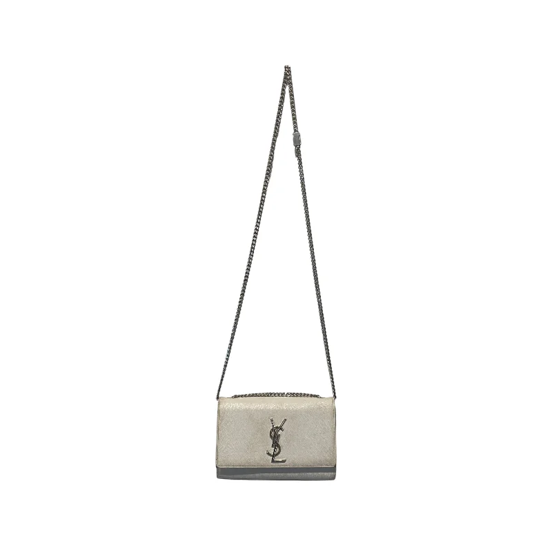 Elegant Fashion Offers YVES SAINT LAURENT/Cross Body Bag/Leather/WHT/KATE MONOGRAM