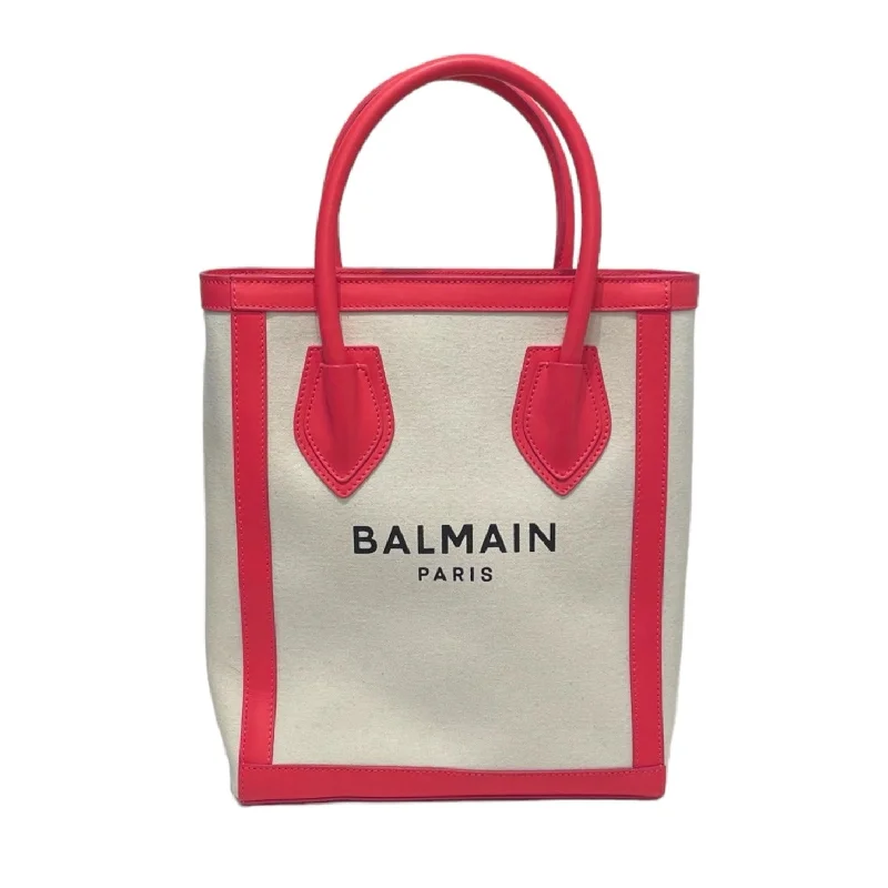 Luxurious Bags With Limited-Time Offers BALMAIN/Bag/OS/Cotton/WHT/PINK LEATHER HANDLE Luxurious Bags With Limited-Time Offers BALMAIN/Bag/OS/Cotton/WHT/PINK LEATHER HANDLE