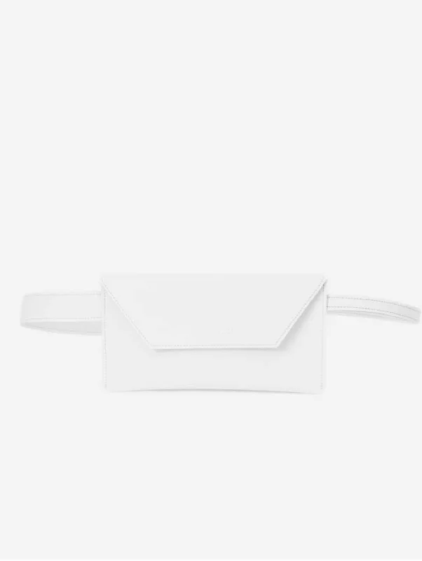 New Season Fashion Preview Unisex Cross Corn Leather Vegan Bum Bag | White