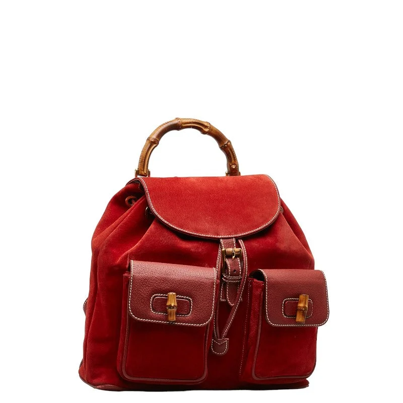 Chic Trend Collection GUCCI Gucci 003 58 0016 Lux Daypack Sweat/Leather Red Lady Sweat