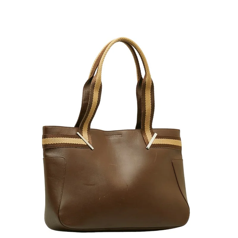 Holiday Gift Bags For Christmas GUCCI Gucci Sherry 73983 Toddler Bag Leather Brown Beige Lady Toddler