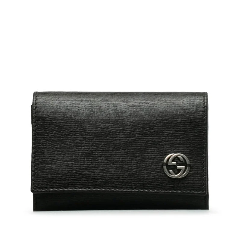 Modern And Limited-Time Offer Bags Gucci Interlocking G Card Box 306717 Black Leather Men Gucci