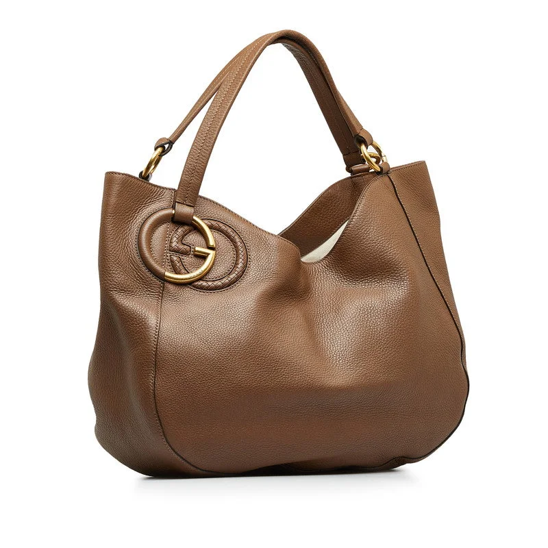 Fashion-Forward Offers Gucci Interlocking s Bag Shell Bag 309531 Brown Leather  Gucci
