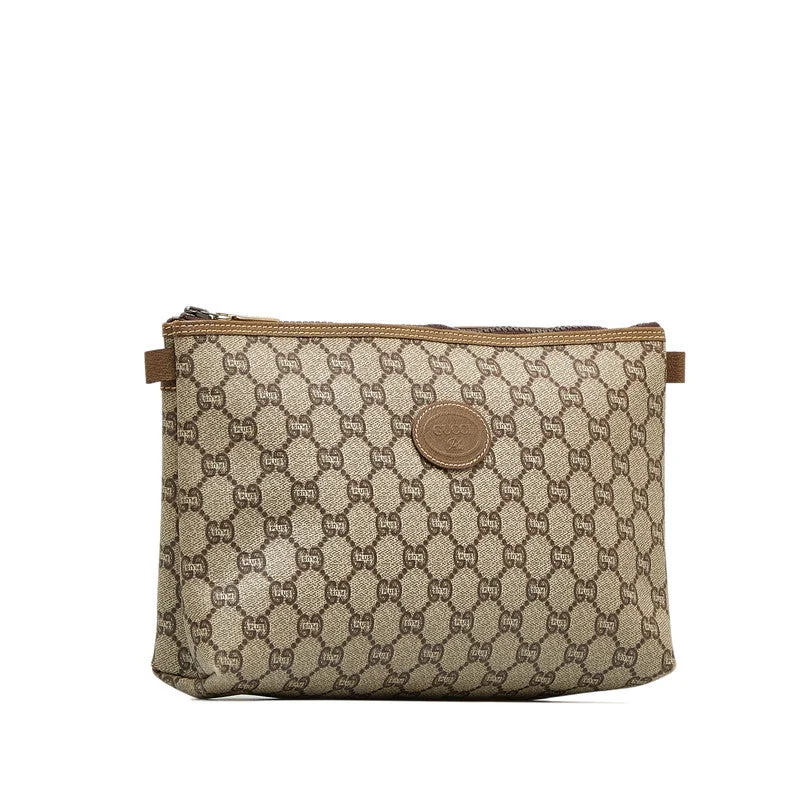 Feminine Style Promotions Gucci Vintage Old Gucci GG Plus  Second Bag Gucci Beige Brown PVC Leather Ladies Gucci