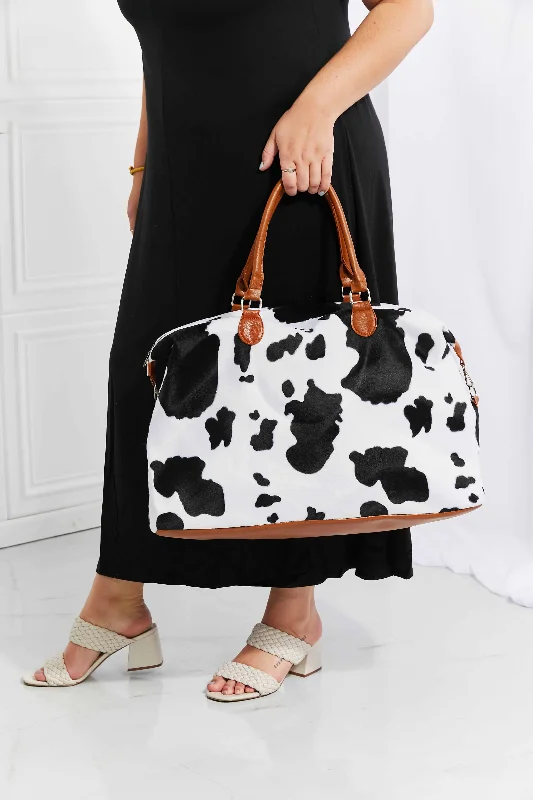 Urban Style Animal Print Plush Weekender Bag