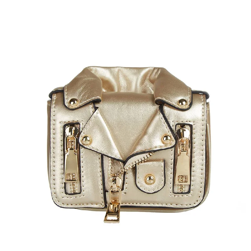 Bag For Modern Fashion Gold Motorcycle Jacket Mini Purse