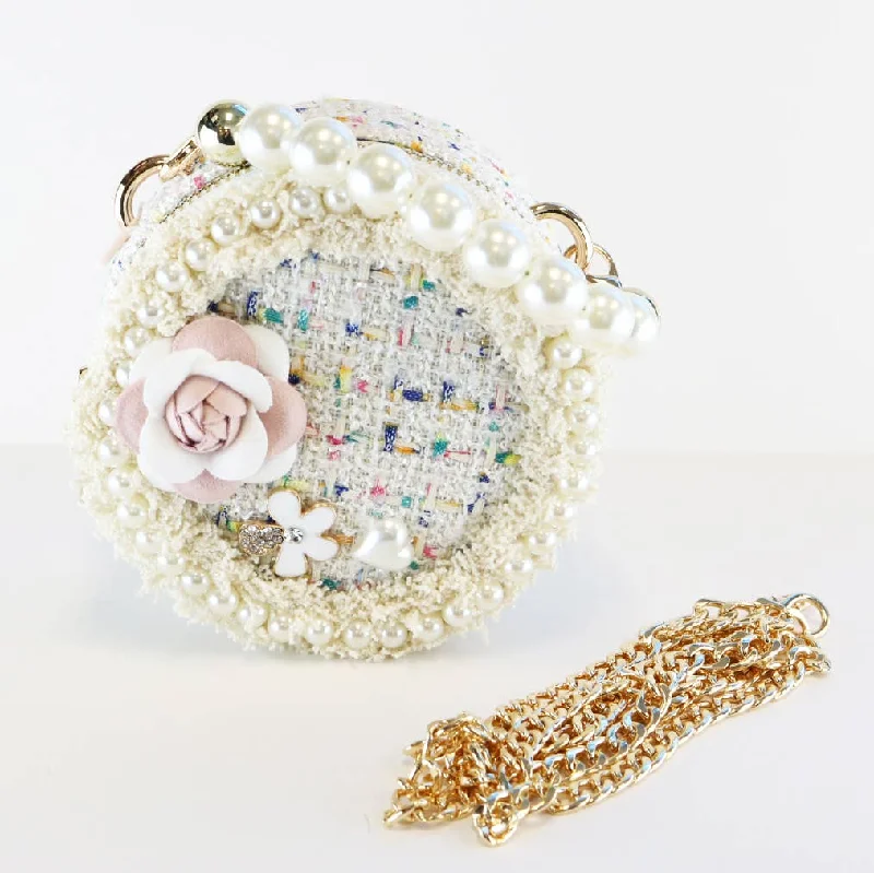 Trendy Bags For Teenage Girls Tweed Round Purse