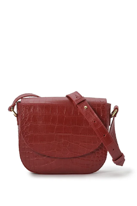 Luxury Bags For Working Professionals Soft red coconut engraved leather flap shoulder bag Luxury Bags For Working Professionals Soft red coconut engraved leather flap shoulder bag