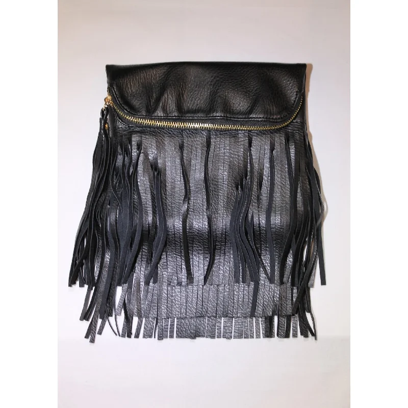 Discounted Designer Bags For Clearance Sale Bari Lynn Foldover Fringe Handbag