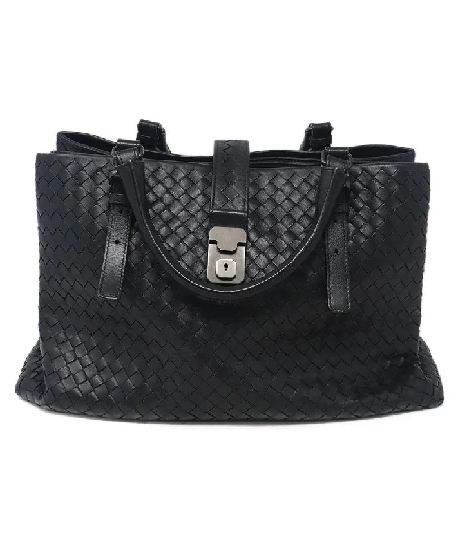 Rustic Bags For Outdoor And Nature-Inspired Looks Bottega Veneta Black Woven Leather Satchel Rustic Bags For Outdoor And Nature-Inspired Looks