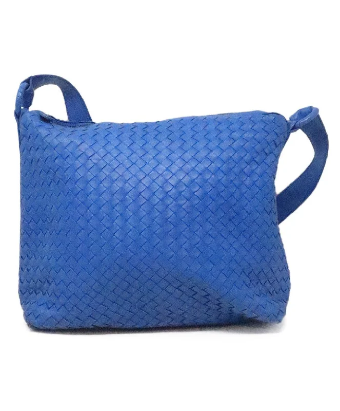 Seasonal Clearance Bags For Summer Bottega Veneta Royal Blue Woven Crossbody Seasonal Clearance Bags For Summer