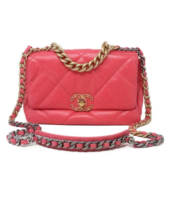 Valentine's Day Chanel Pink Leather 19 Flap Bag Valentine's Day