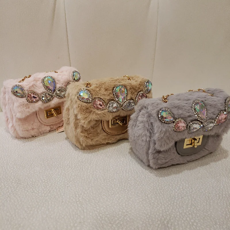 Trendy Festival Bags With Limited-Time Offers Faux Fur Mini Bag