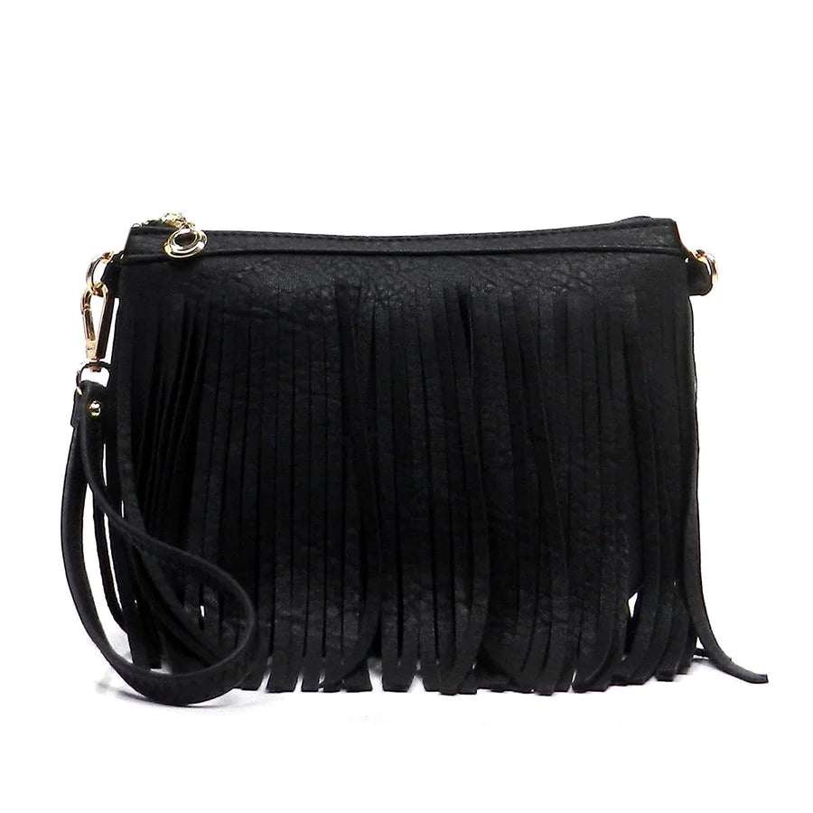 Retro Lovers Fringe Crossbody Bag