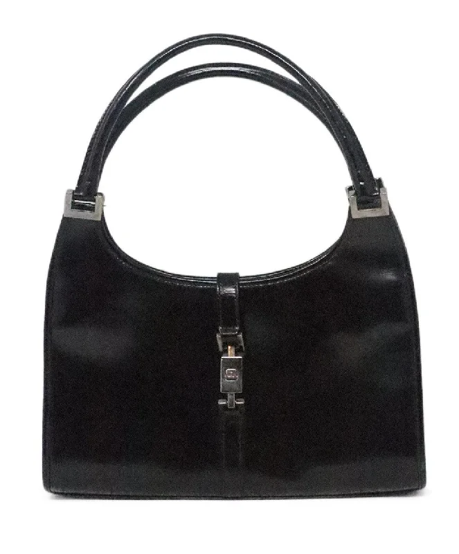 Cozy Handbags With Clearance Prices Gucci Vintage Black Leather Jackie O Bag