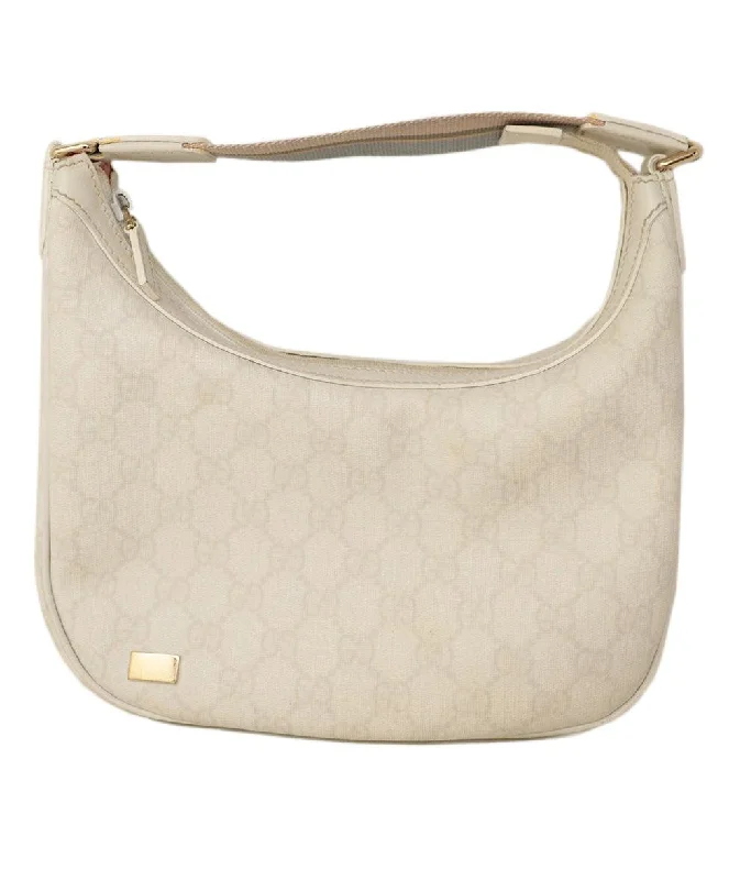 Durable And Cheap Bags Gucci White Monogram Hobo Bag w/ Multicolor Strap Durable And Cheap Bags