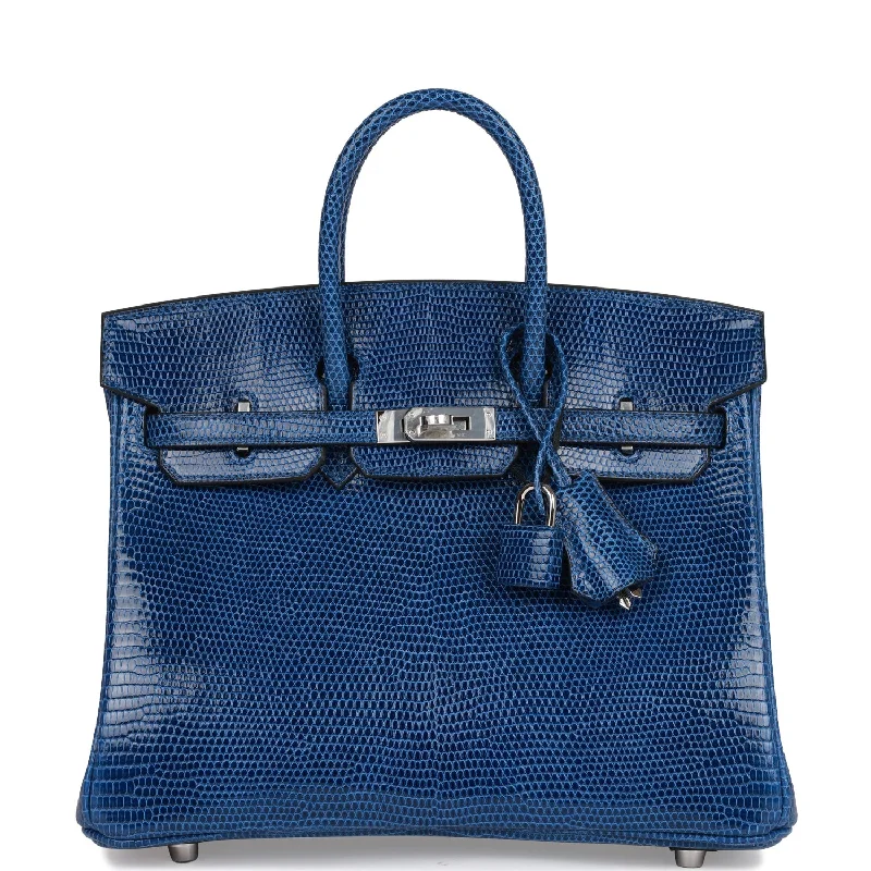 Black Friday Deals On Stylish Handbags Hermes Birkin 25 Bleu Saphir Lizard Palladium Hardware