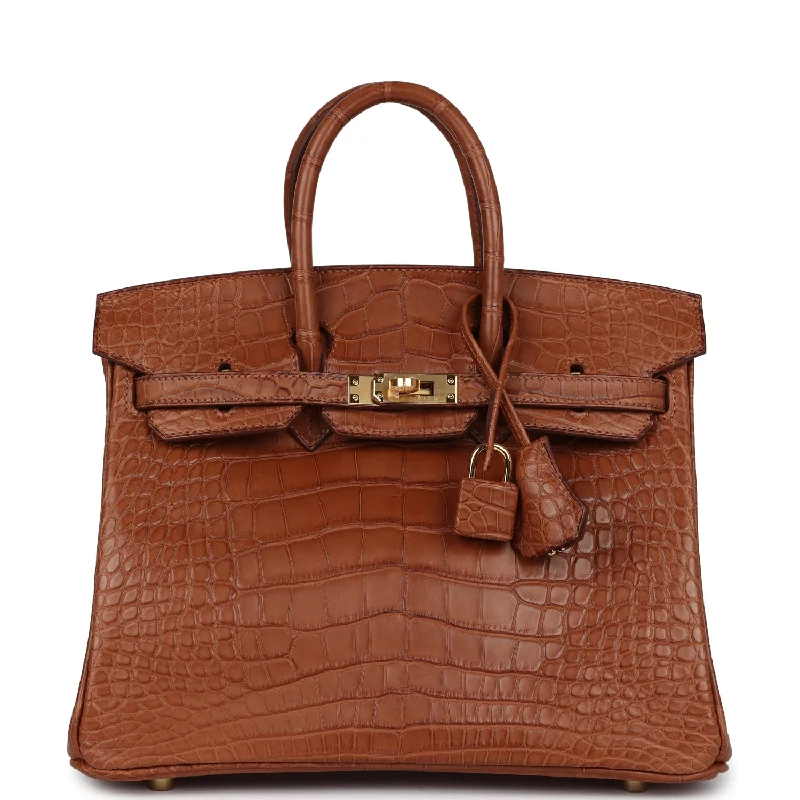 Evening Events Hermes Birkin 25 Gold Matte Alligator Gold Hardware