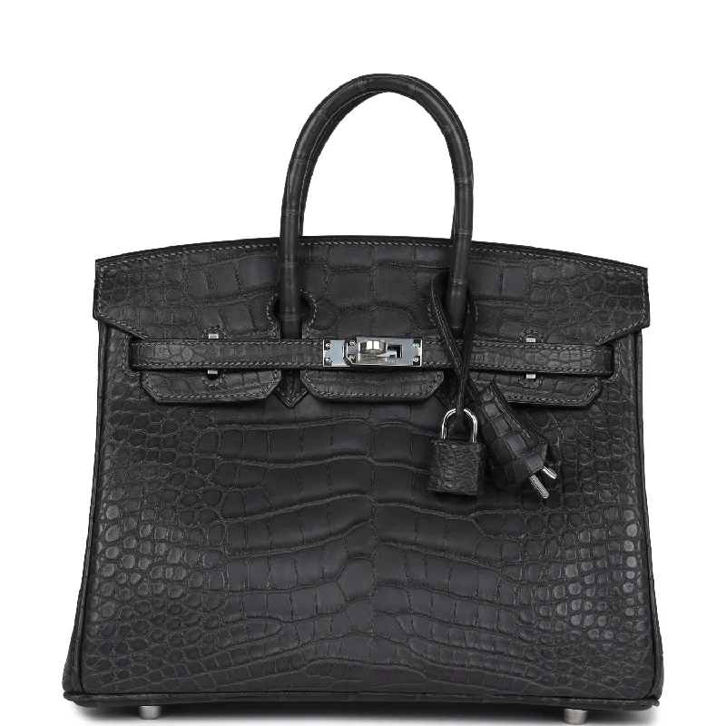 Seasonal Clearance Bags For Summer, Winter, Etc. Hermes Birkin 25 Graphite Matte Alligator Palladium Hardware