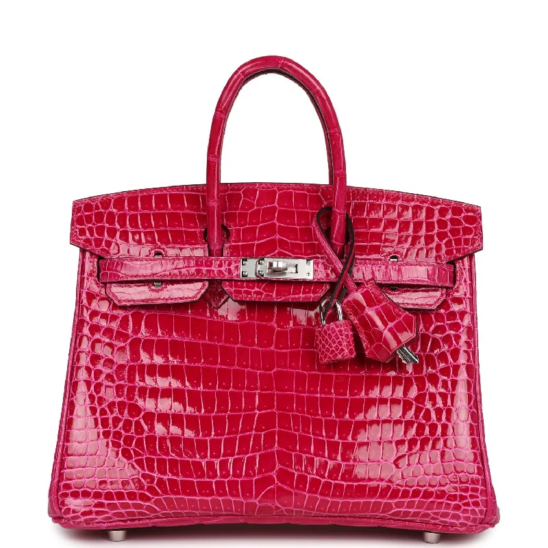 Stylish Yet Affordable Bags Hermes Birkin 25 Rose Mexico Shiny Porosus Crocodile Palladium Hardware