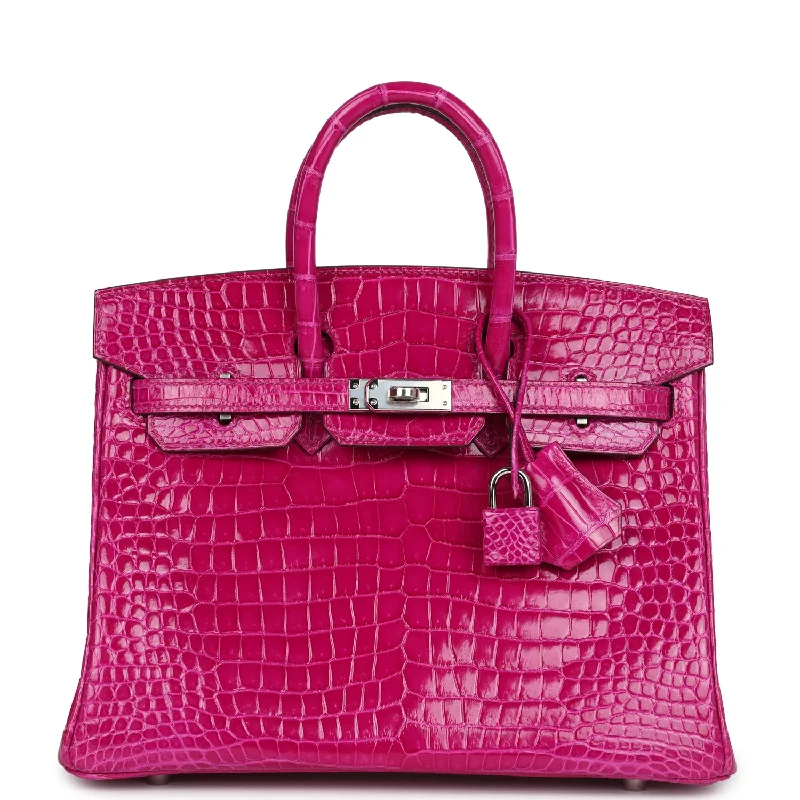 Limited-Time Offer On Trendy Bags Hermes Birkin 25 Rose Sheherazade Shiny Porosus Crocodile Palladium Hardware Limited-Time Offer On Trendy Bags