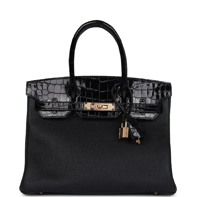 Cyber Monday Discounts On Bags Hermes Birkin 30 Black Shiny Niloticus Crocodile and Togo Touch Rose Gold Hardware Cyber Monday Discounts On Bags Hermes Birkin 30 Black Shiny Niloticus Crocodile and Togo Touch Rose Gold Hardware