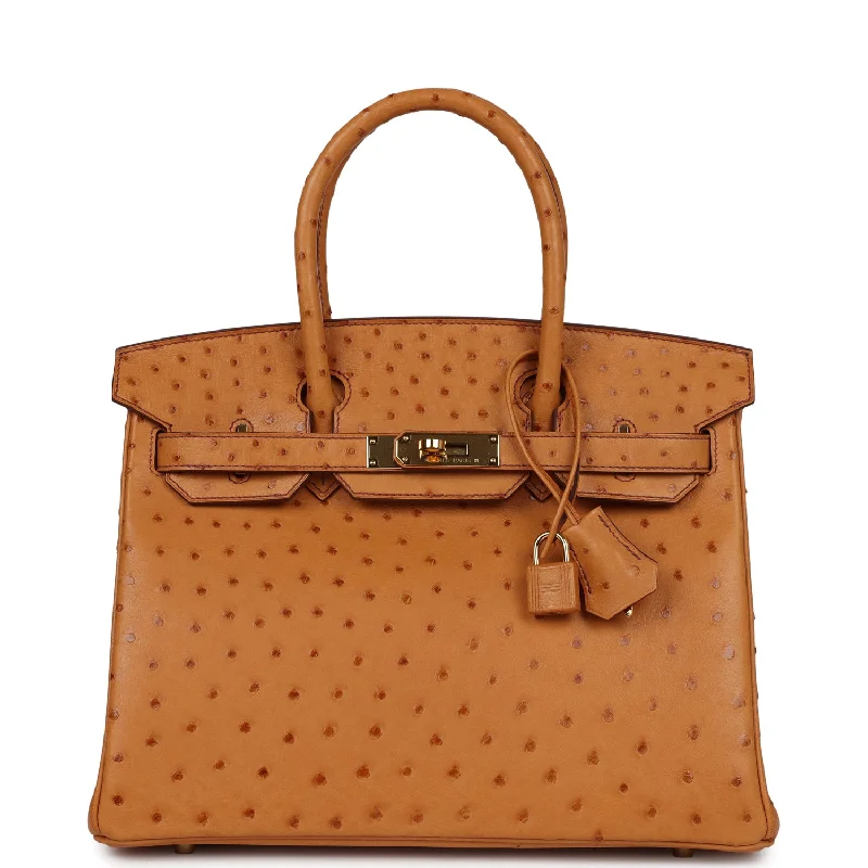 Chic And Clearance-Priced Tote Bags Hermes Birkin 30 Gold Ostrich Gold Hardware