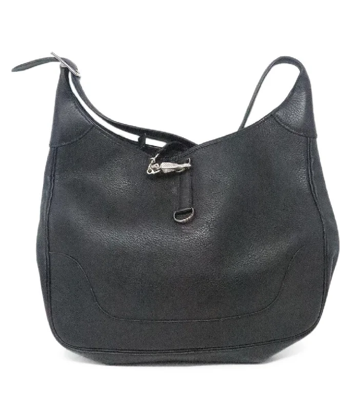 Halloween-Themed Hermes Black Leather Hobo Trim Bag