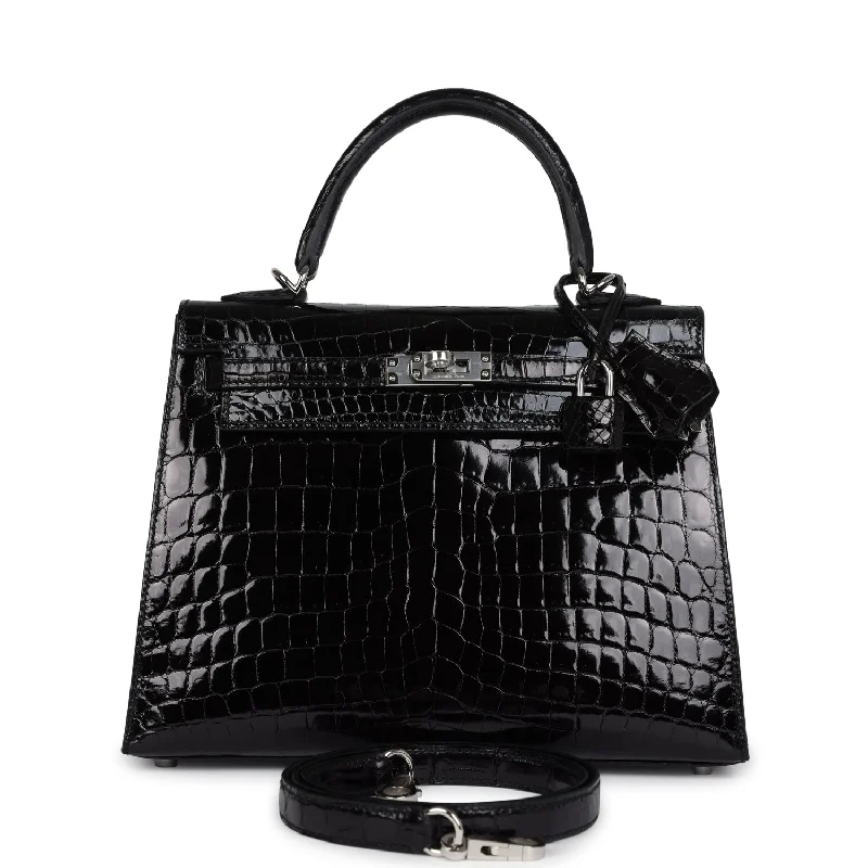 Holiday Gift Bags For Christmas Hermes Kelly Sellier 25 Black Shiny Niloticus Crocodile Palladium Hardware Holiday Gift Bags For Christmas Hermes Kelly Sellier 25 Black Shiny Niloticus Crocodile Palladium Hardware