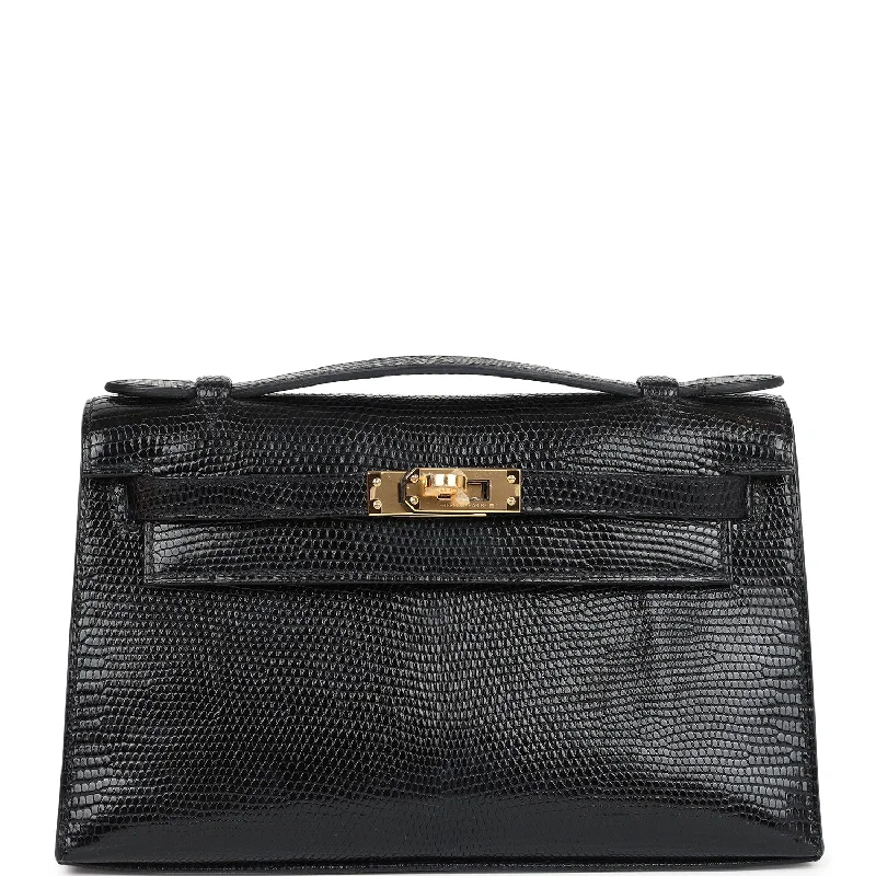 Customizable Bags For Personalized Style Hermes Kelly Pochette Black Varanus Niloticus Lizard Gold Hardware Customizable Bags For Personalized Style Hermes Kelly Pochette Black Varanus Niloticus Lizard Gold Hardware