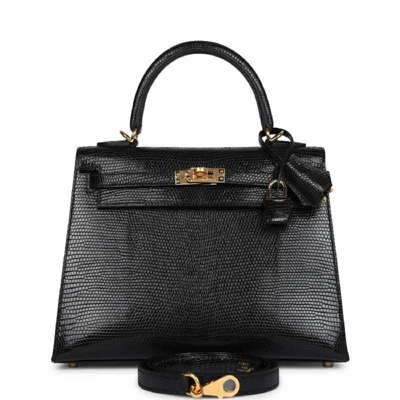 Bag For Modern Fashion Hermes Kelly Sellier 25 Black Varanus Niloticus Lizard Gold Hardware Bag For Modern Fashion Hermes Kelly Sellier 25 Black Varanus Niloticus Lizard Gold Hardware
