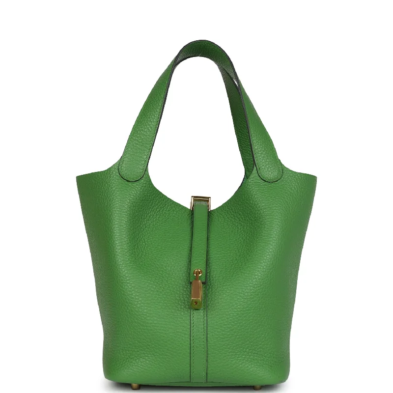 Cyber Monday Discounts On Bags Hermes Picotin Lock 22 Vert Yucca Clemence Gold Hardware